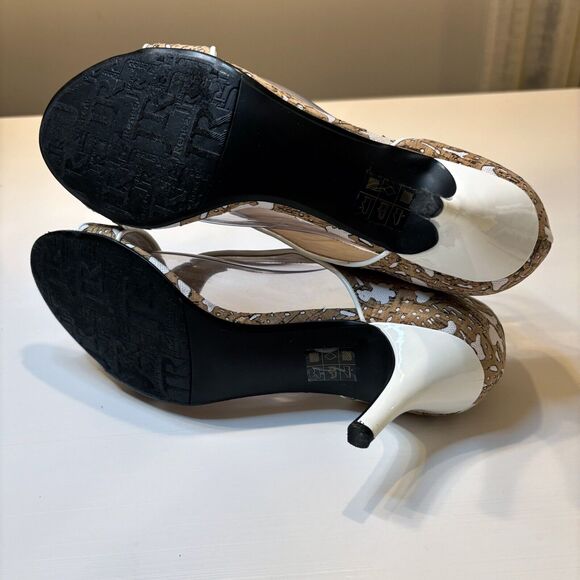 Gorgeous J. Reneé Women's Jaynnie Cork-White Floral Lace Heels US Size 9.5 M - Picture 8 of 11